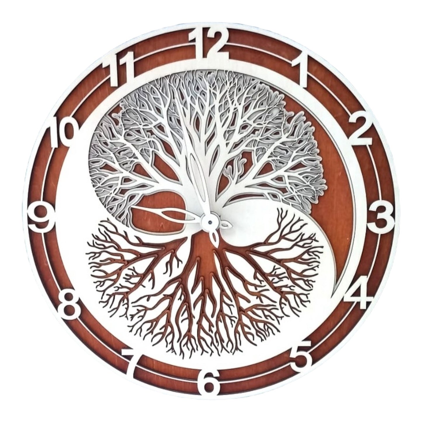 Horloge en bois Arbre de vie inspiration zen et bien être , fabrication française et artisanale , grossiste en lithothérapie et ésotérisme
