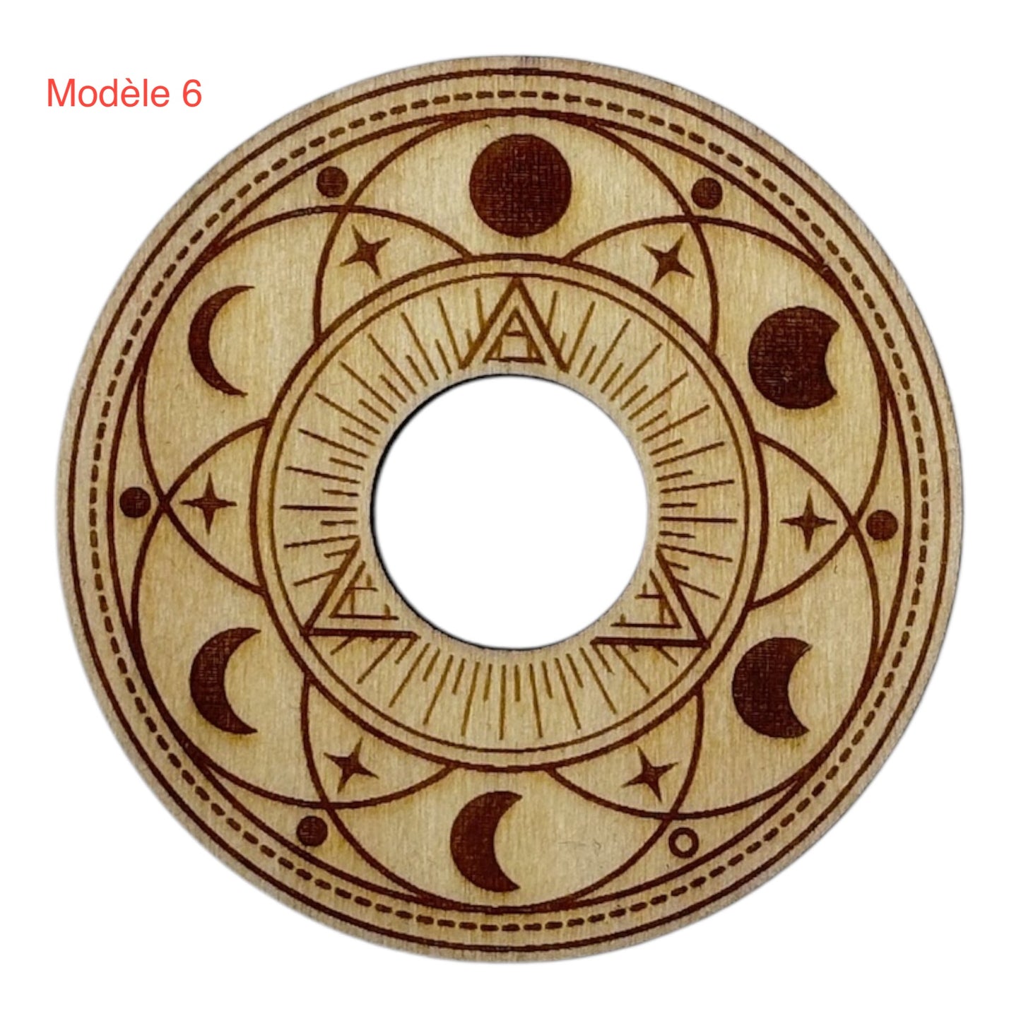 Support à pierre en bois rond , phases de la lune , grossiste en lithothérapie et ésotérisme, fabrication française et artisanale , inspiration zen et bien-être