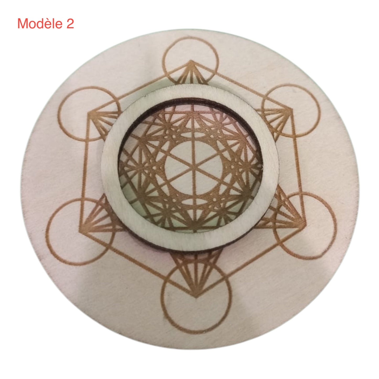 Support à pierre en bois Métatron , grossiste en lithothérapie et ésotérisme fabrication française et artisananle , inspiration bien-être et zen