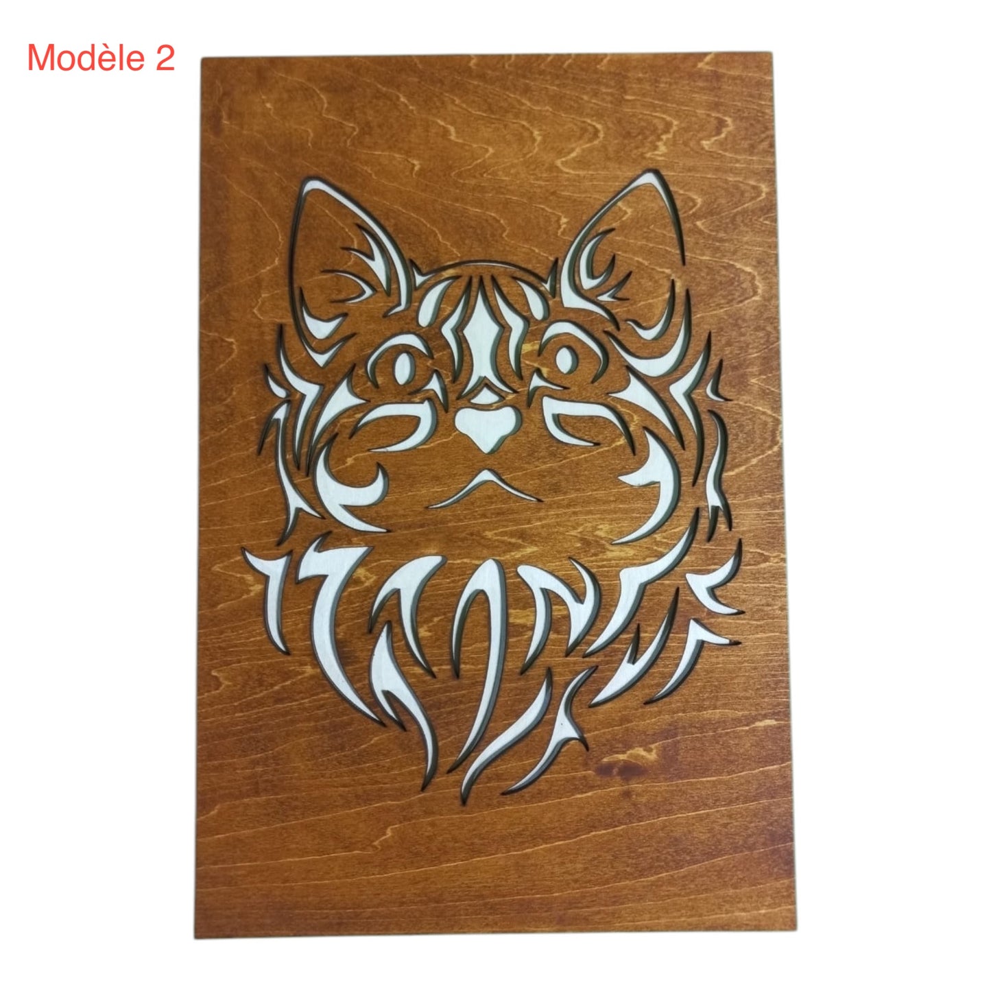 Tableau chat en bois inspiration zen et bien-être, grossiste en lithothérapie et ésotérisme , fabrication française et artisanale