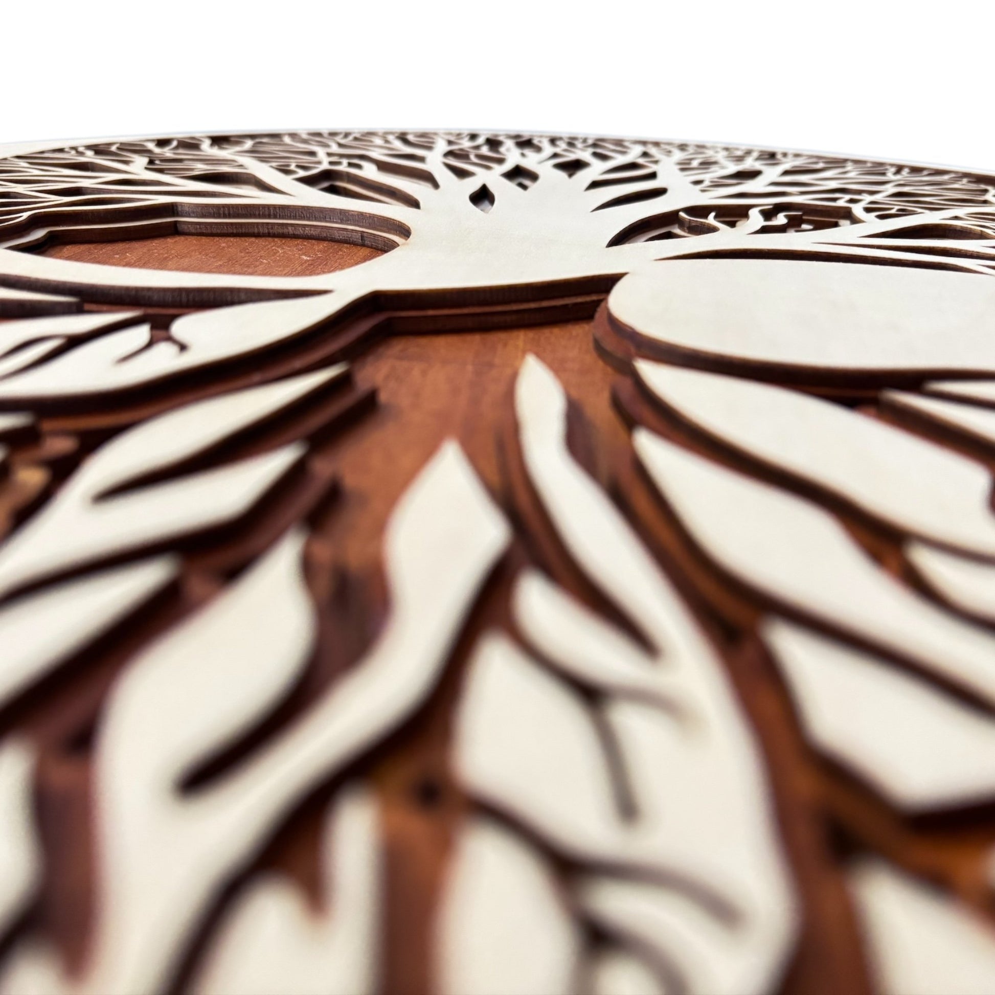 Tableaux multicouche en bois arbre de vie Yin Yang d'inspiration zen et bien être , grossiste en lithothérapie et ésotérisme fabrication française et artisanale